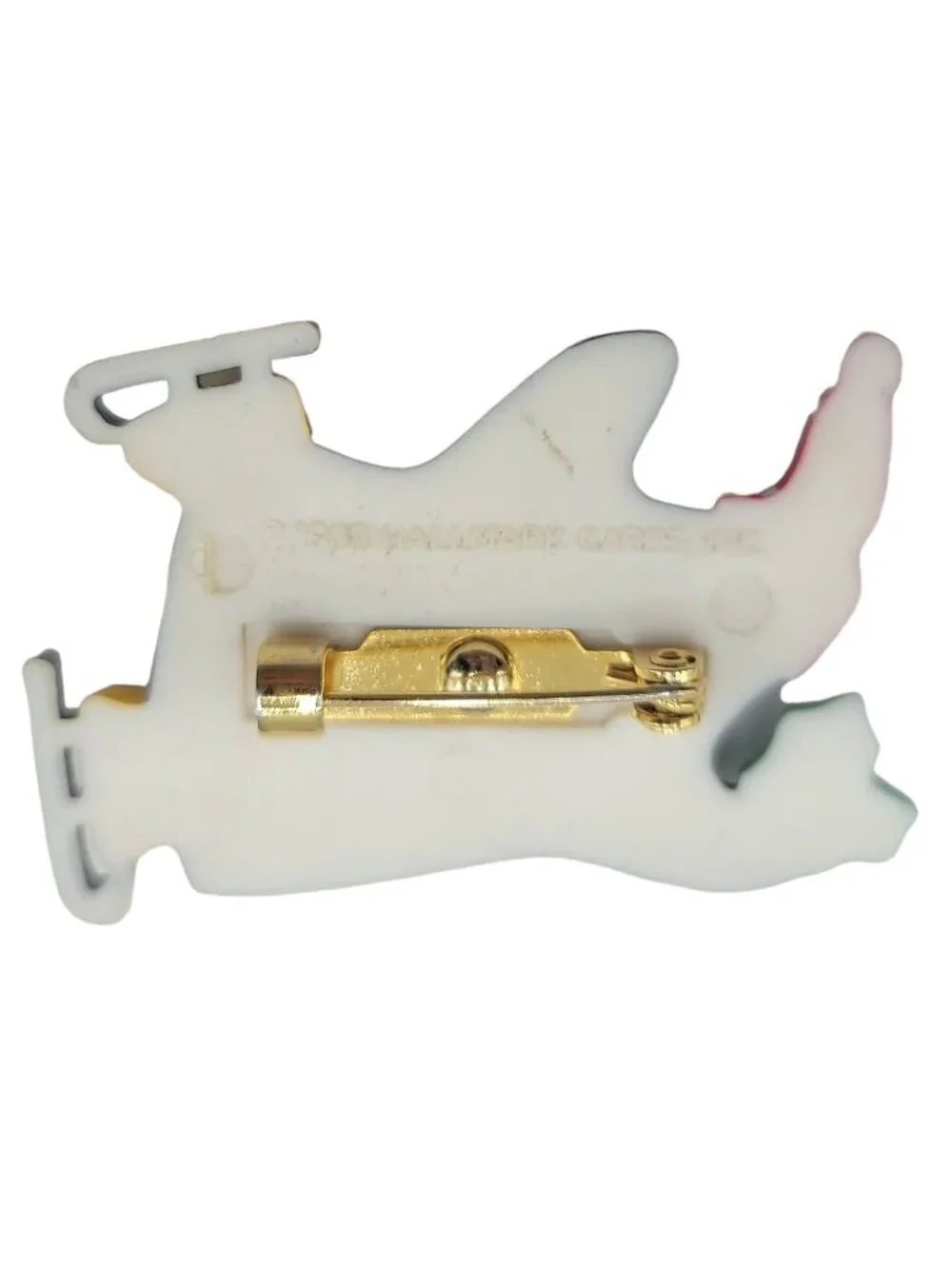 1989 Hallmark Christmas Holiday Ice Skating Penguin Lapel Pin